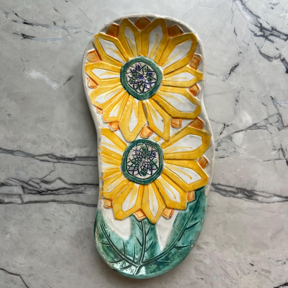 Sunflower spoonrest handmade in Italy‎